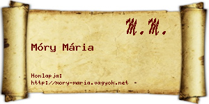 Móry Mária névjegykártya